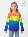 Детский лонгслив / Радуга - мятая ткань полотно