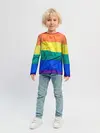 Детский лонгслив / Радуга - мятая ткань полотно