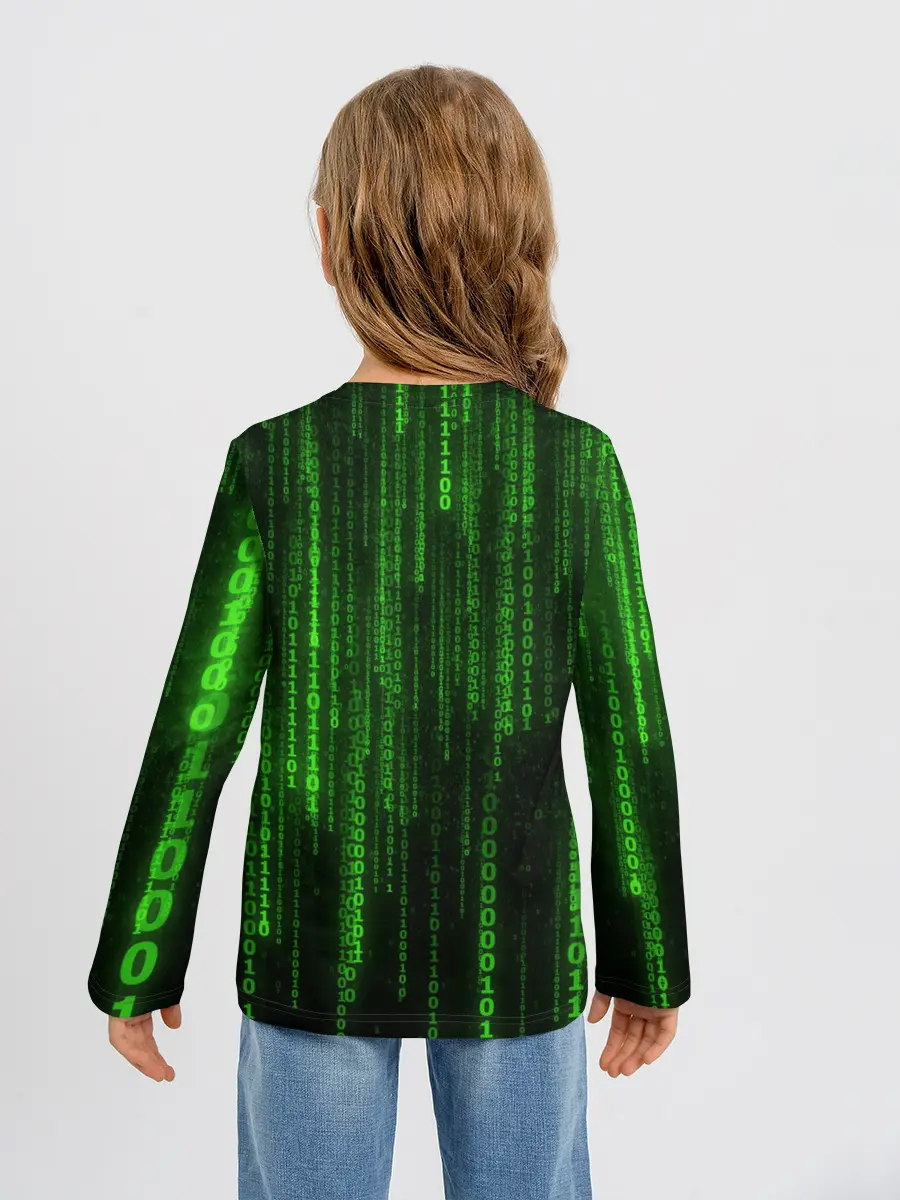 Детский лонгслив / Двоичный код 3D