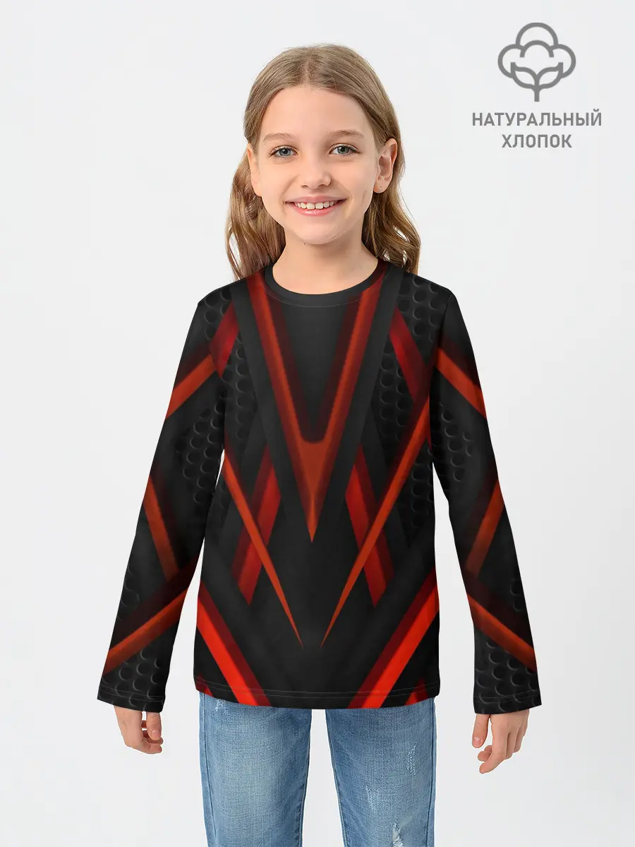 Детский лонгслив / СПОРТ ЛИНИИ 3D
