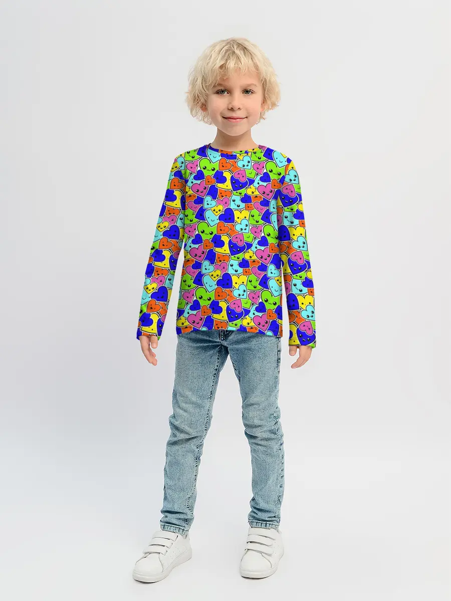 Детский лонгслив / Сердечки
