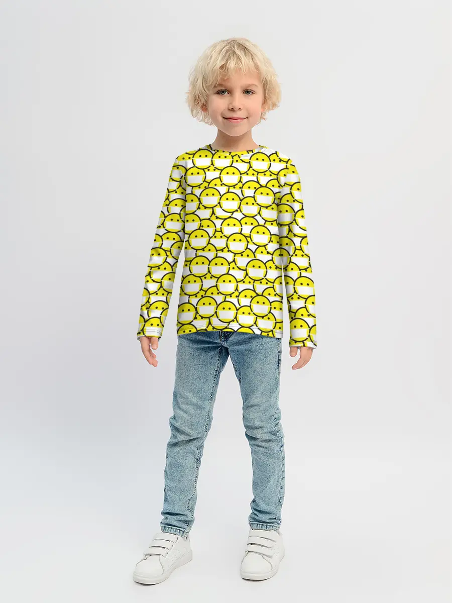 Детский лонгслив / Смайлики в Масках