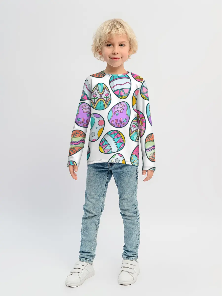 Детский лонгслив / Пасхальные яйца