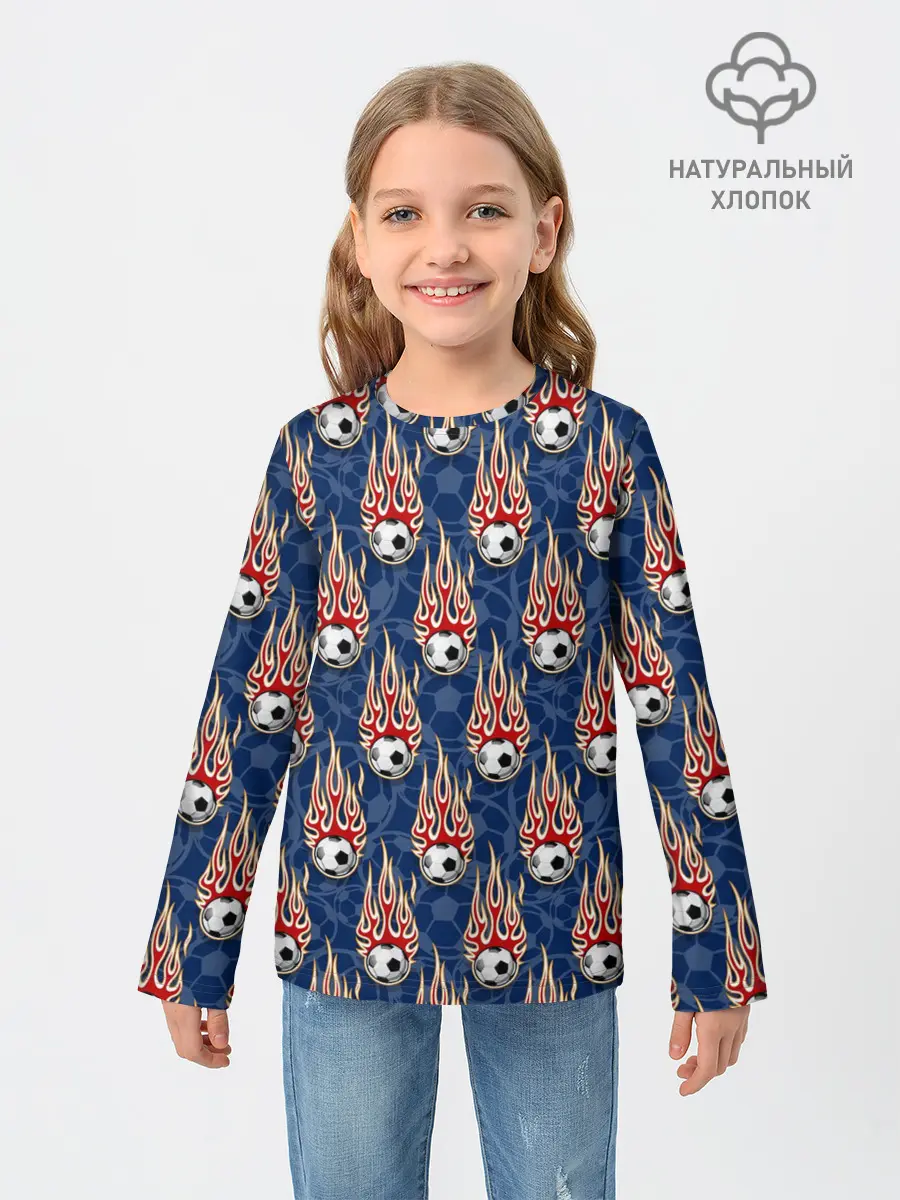 Детский лонгслив / Футбольные Мячи