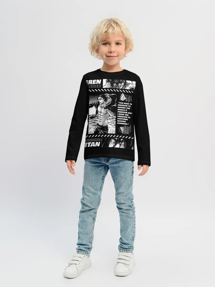 Детский лонгслив / Эрен Егер из атаки титанов
