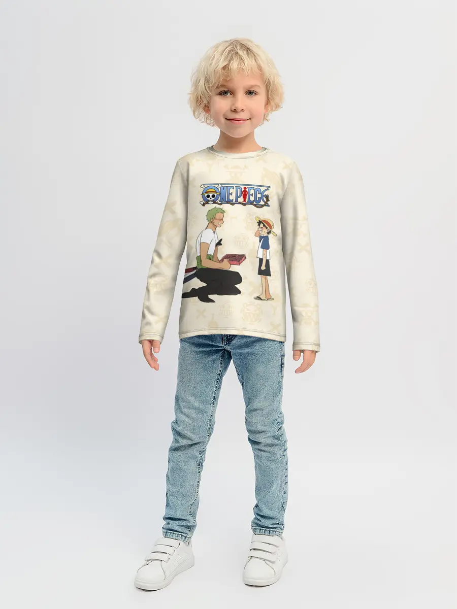 Детский лонгслив / Ророноа Зоро и малыш Манки Д. Луффи