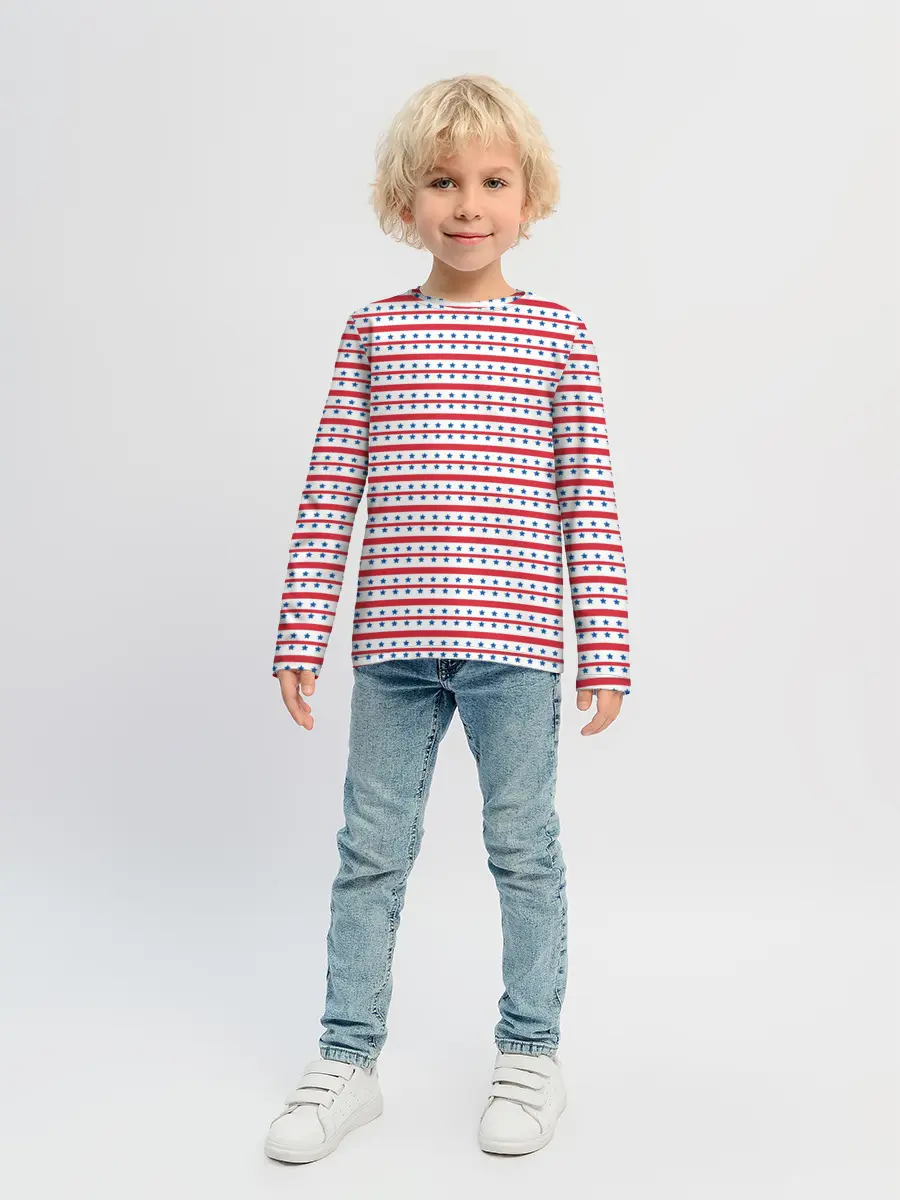Детский лонгслив / Звезды с полосками
