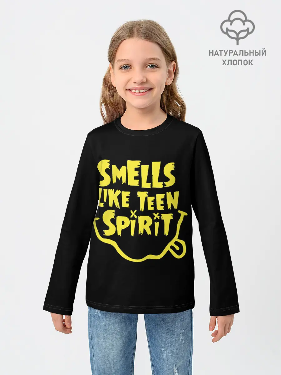 Детский лонгслив / Smells like teen spirit