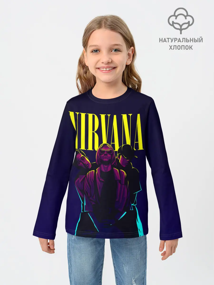 Детский лонгслив / Nirvana Neon