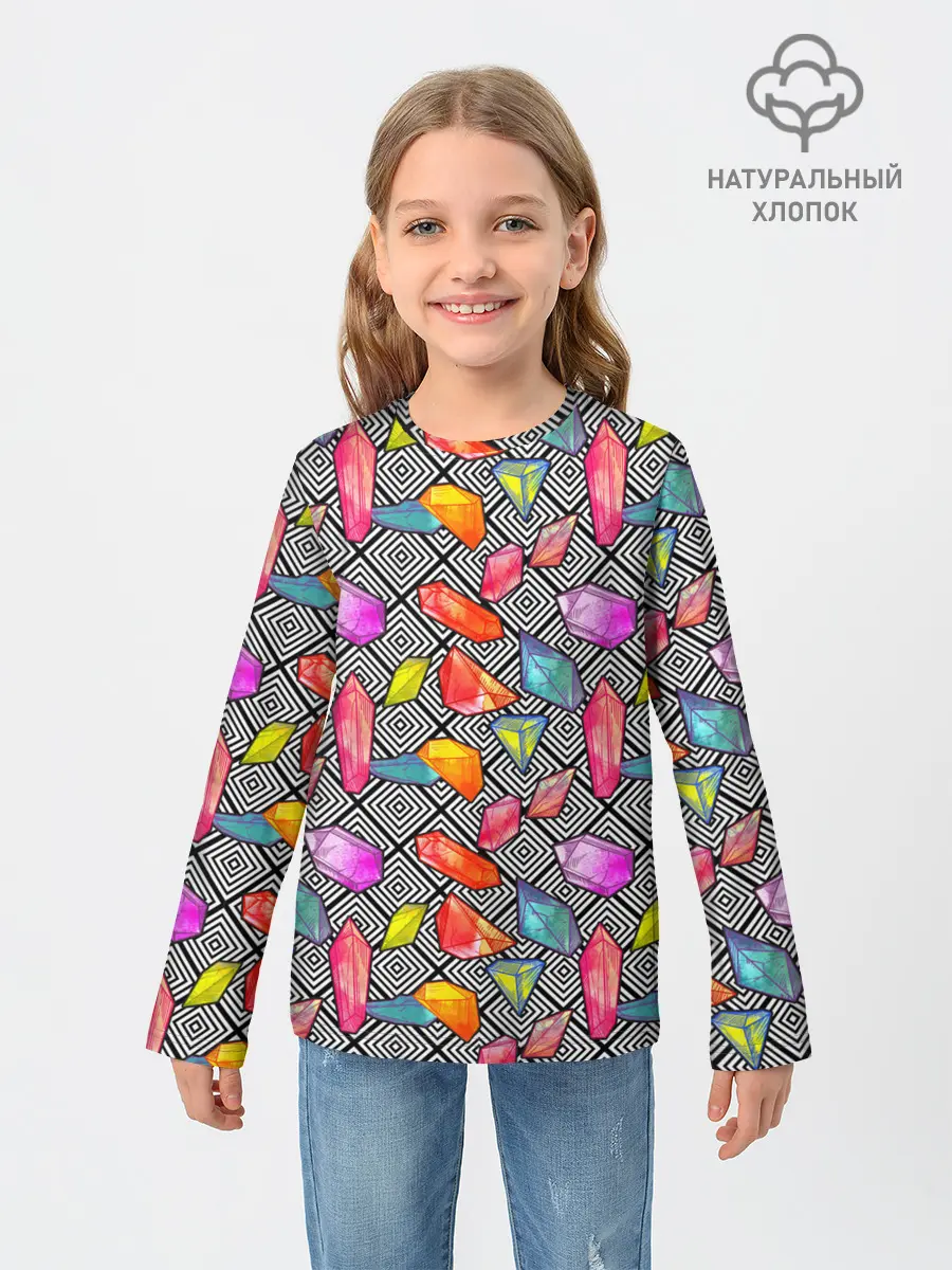 Детский лонгслив / Кристаллы