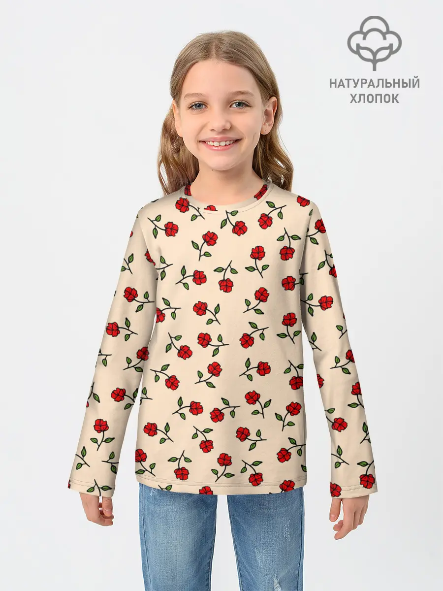 Детский лонгслив / Прованс из роз