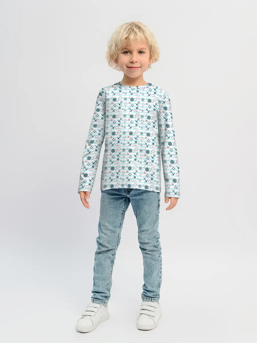 Детский лонгслив / Морской фон
