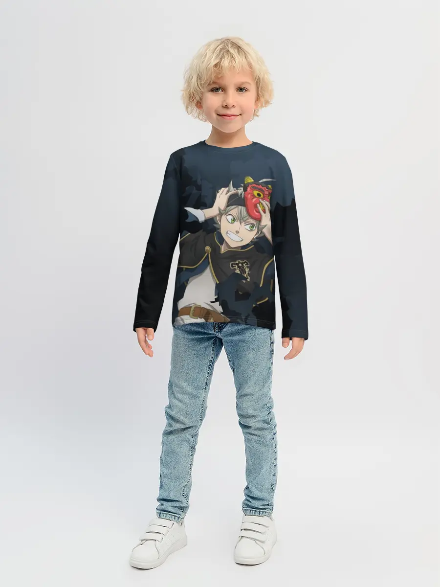 Детский лонгслив / Черный клевер