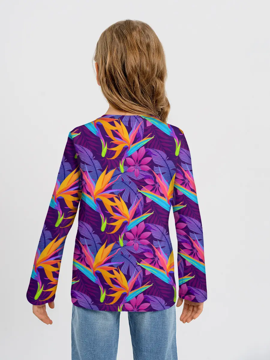 Детский лонгслив / Тропические листья