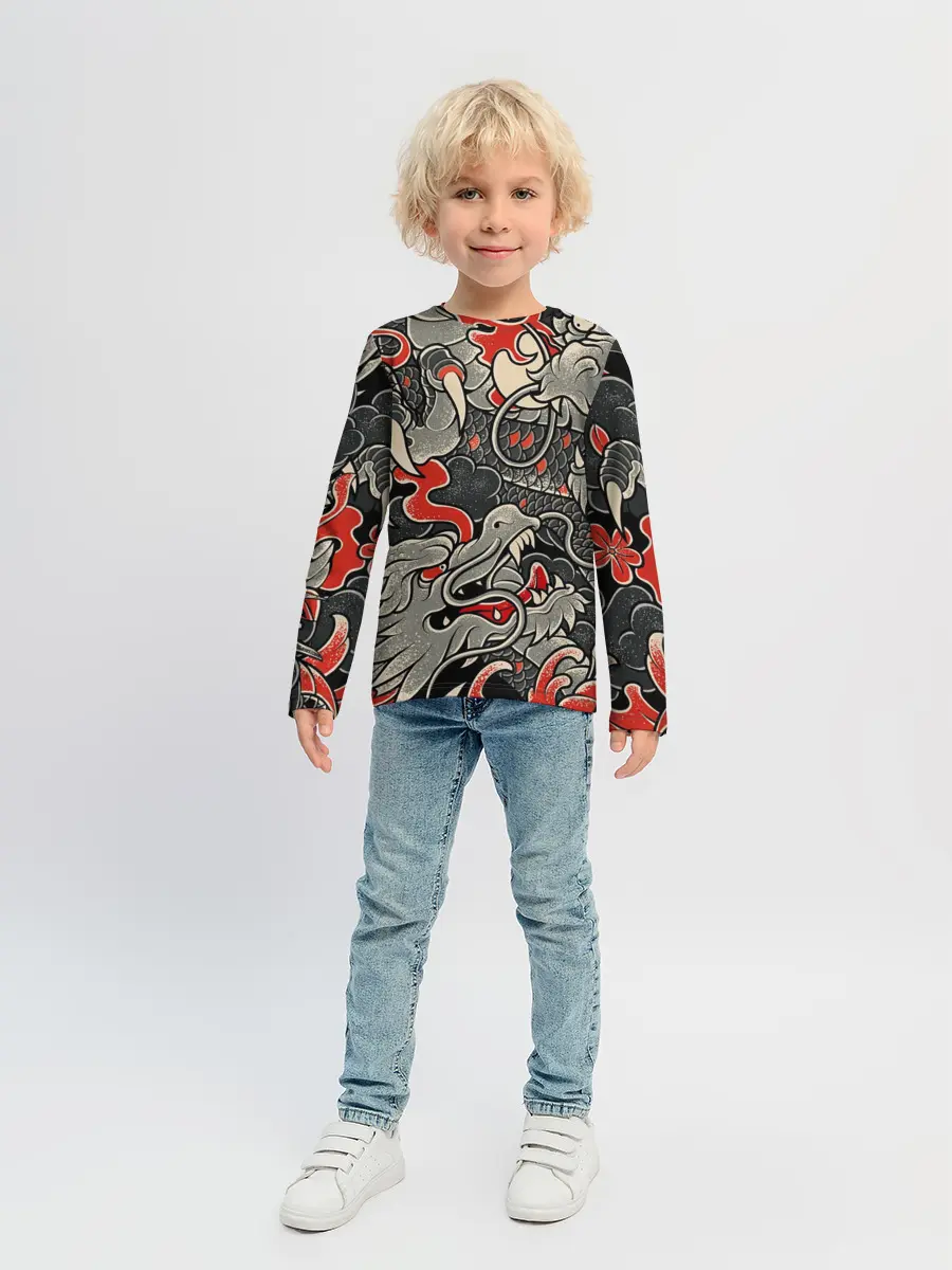 Детский лонгслив / Китайский Дракон, China Dragon