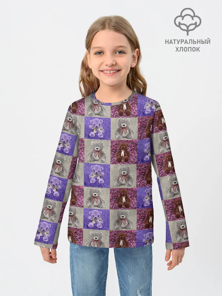 Детский лонгслив / Медведи на ковре