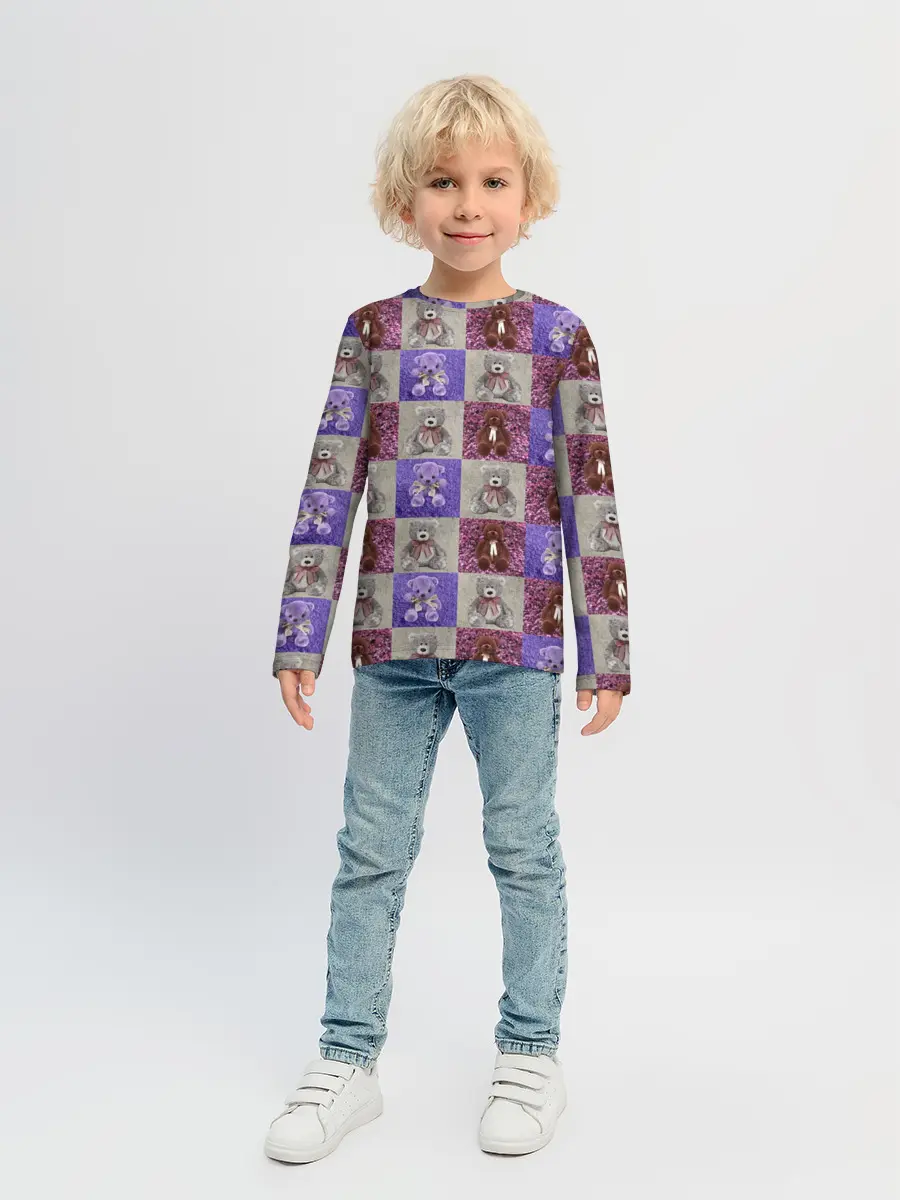 Детский лонгслив / Медведи на ковре