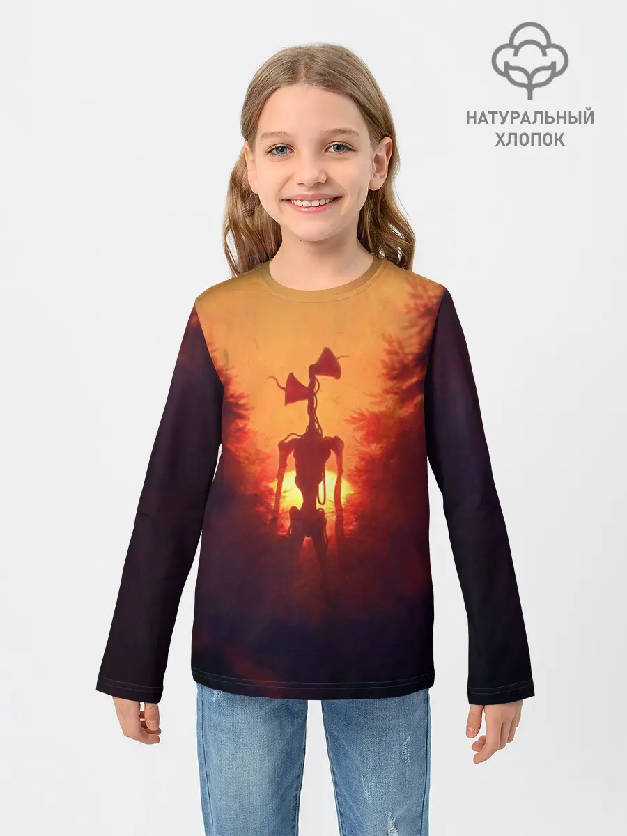 Детский лонгслив / СИРЕНОГОЛОВЫЙ ORANGE