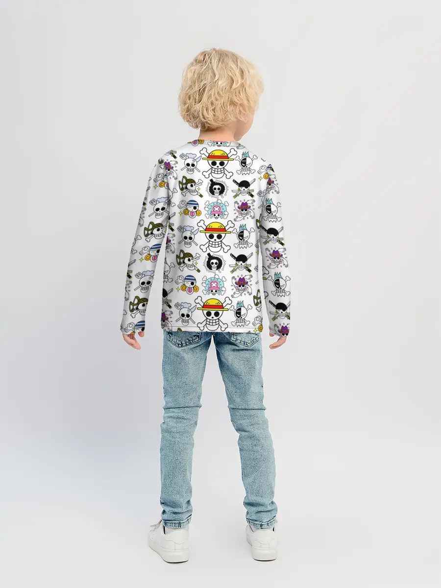 Детский лонгслив / Веселые Роджеры пиратов Соломенной Шляпы