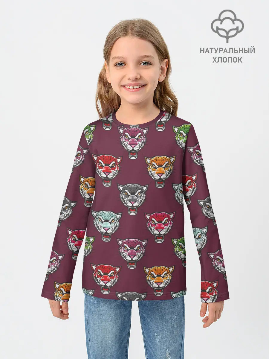 Детский лонгслив / Дикие кошки