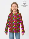 Детский лонгслив / сердечки разноцветные