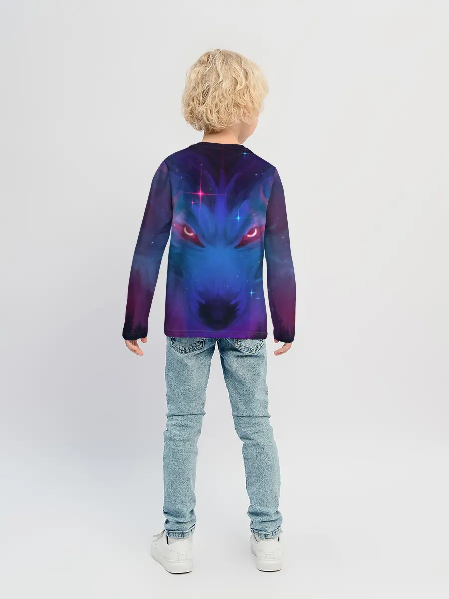 Детский лонгслив / Космо Волк