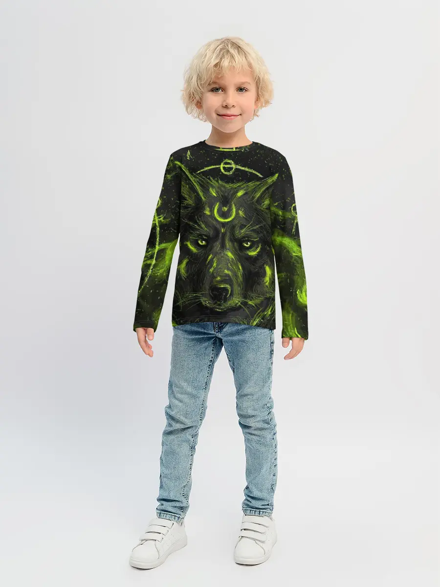 Детский лонгслив / Эзотерический Волк