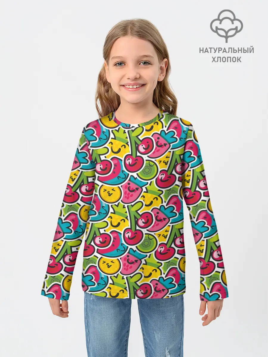 Детский лонгслив / Лето. Ягоды. Фрукты