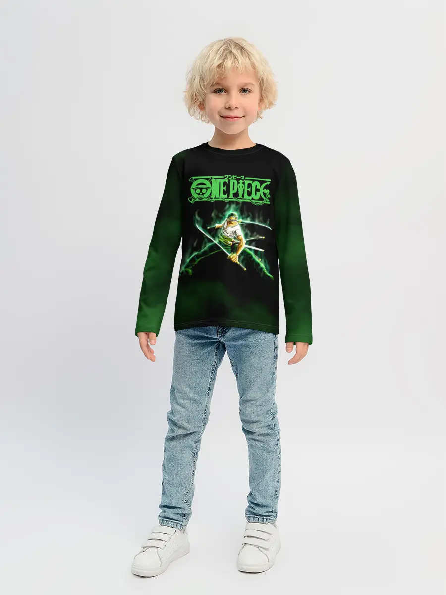 Детский лонгслив / Огненный Ророноа Зоро | One Piece