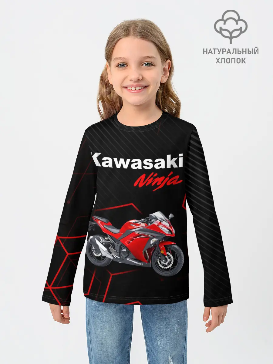 Детский лонгслив / KAWASAKI NINJA / КАВАСАКИ