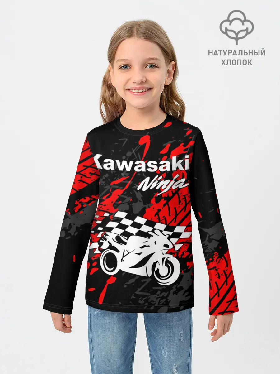 Детский лонгслив / KAWASAKI NINJA / КАВАСАКИ