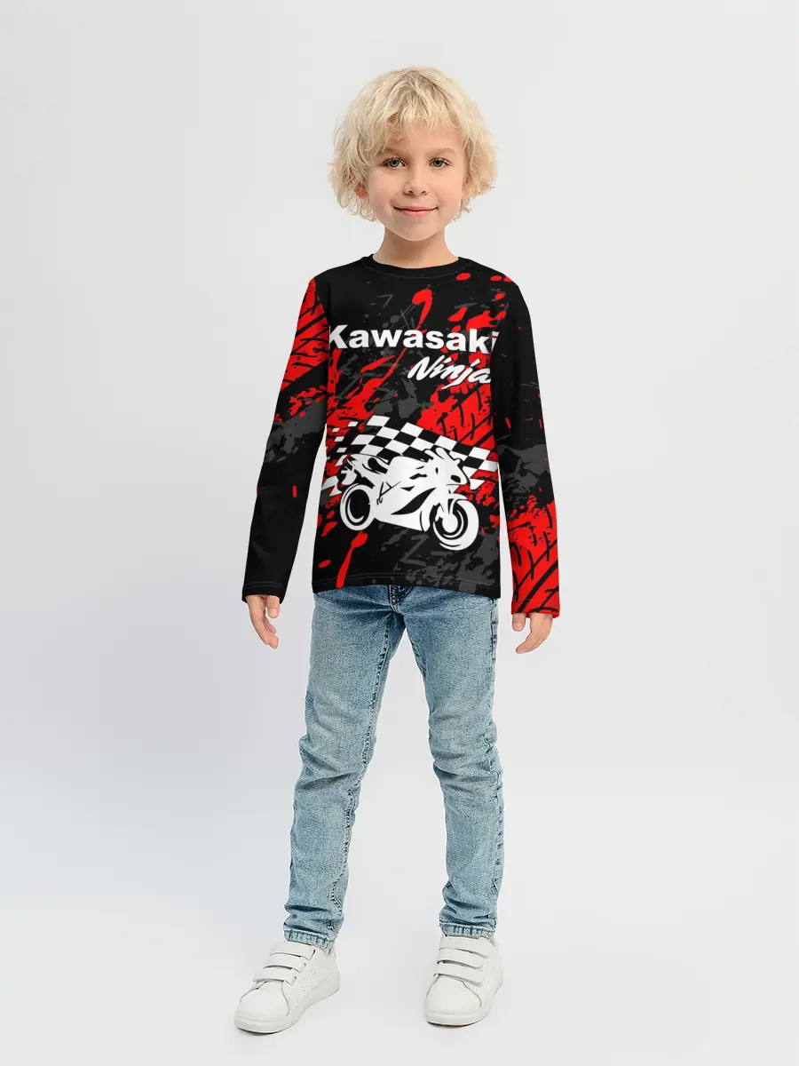 Детский лонгслив / KAWASAKI NINJA / КАВАСАКИ
