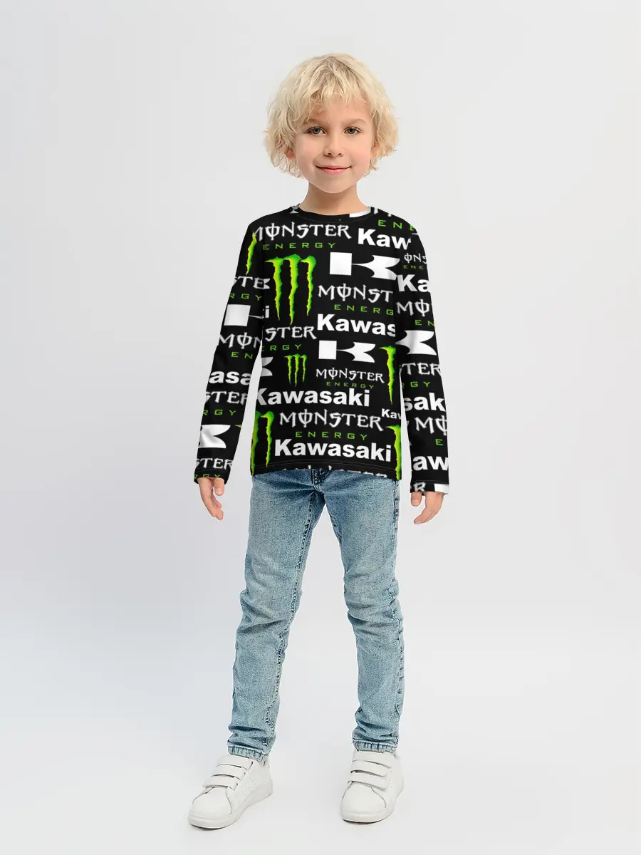Детский лонгслив / KAWASAKI X MONSTER ENERGY