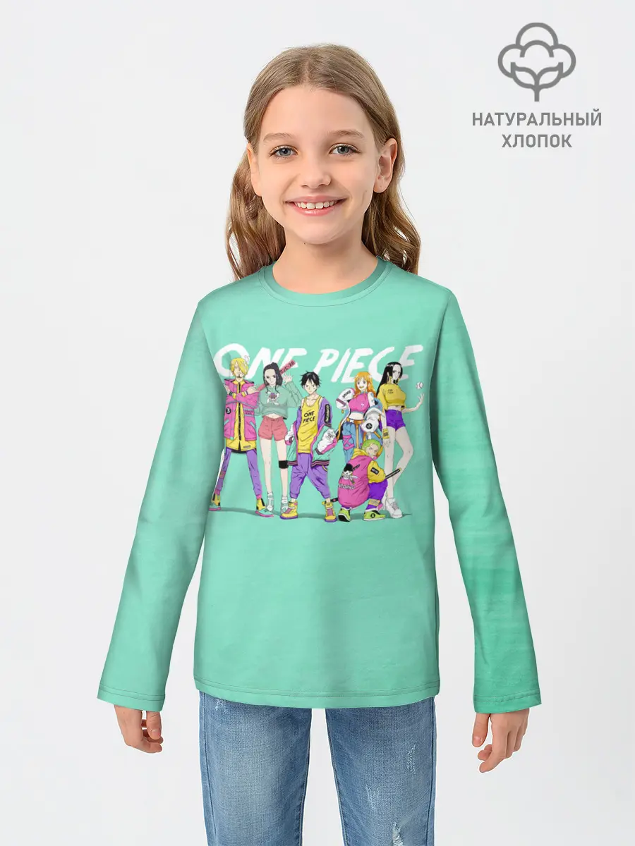 Детский лонгслив / Пираты One Piece на стиле