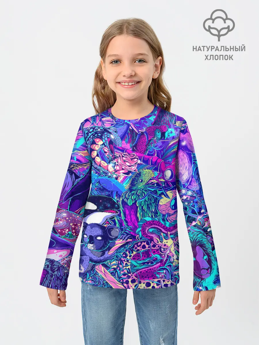 Детский лонгслив / Неоновые Звери