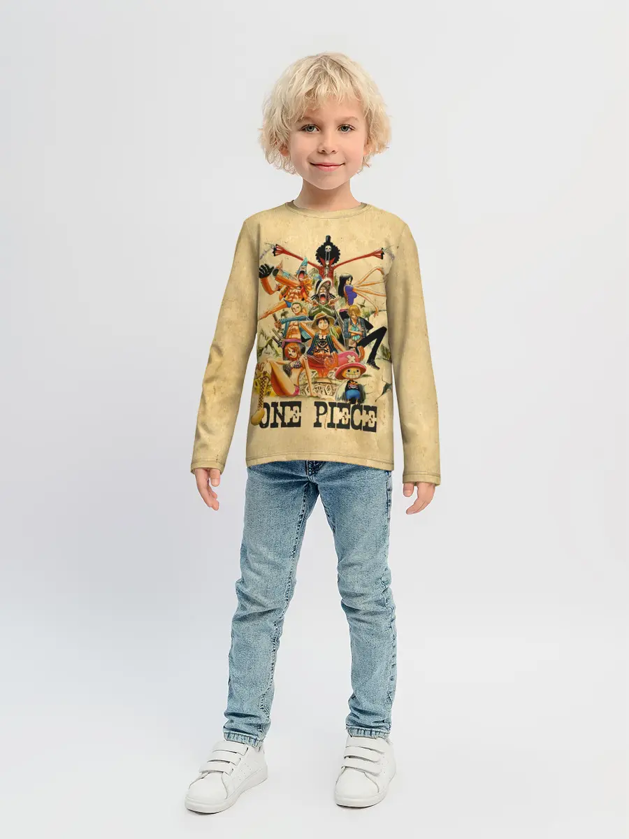 Детский лонгслив / One Piece пираты Соломенной Шляпы
