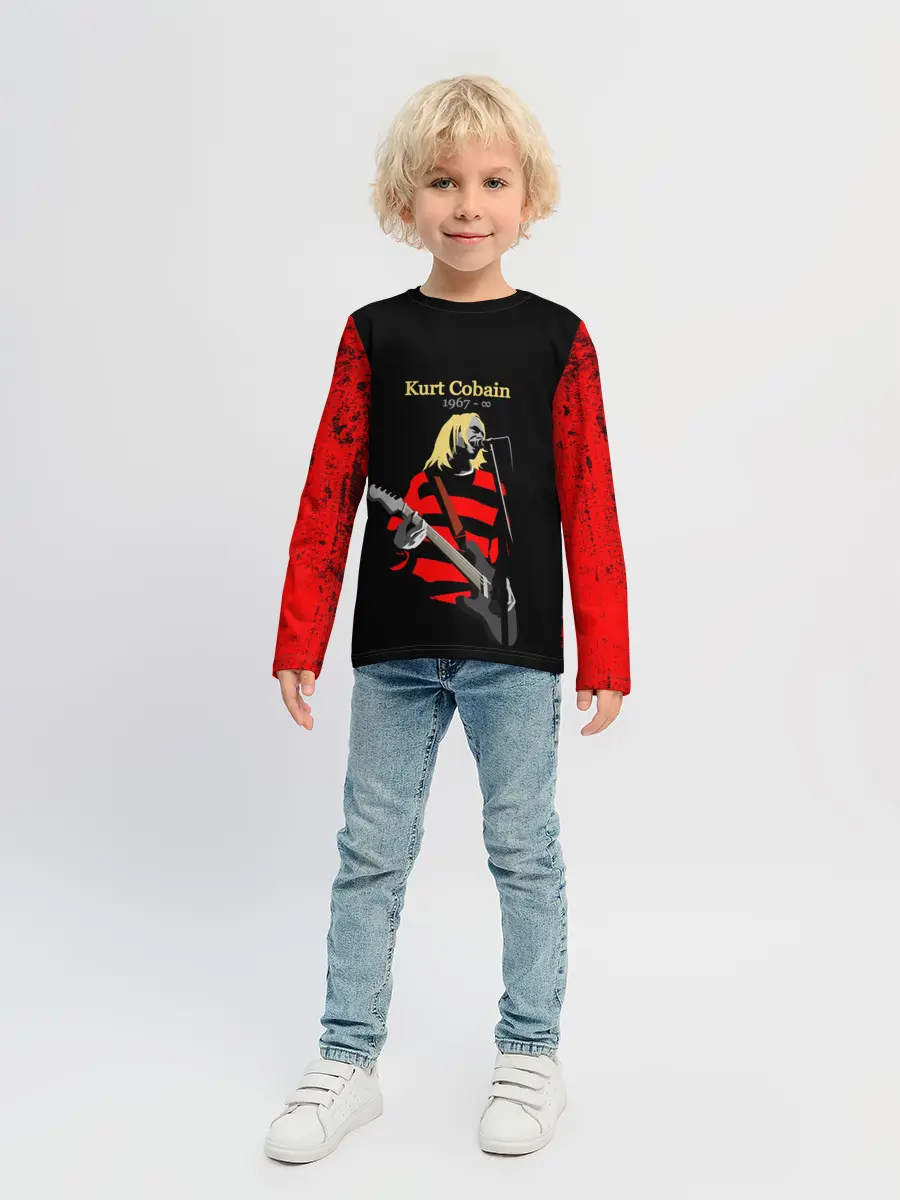 Детский лонгслив / КУРТ КОБЕЙН | НИРВАНА | ЛОГО
