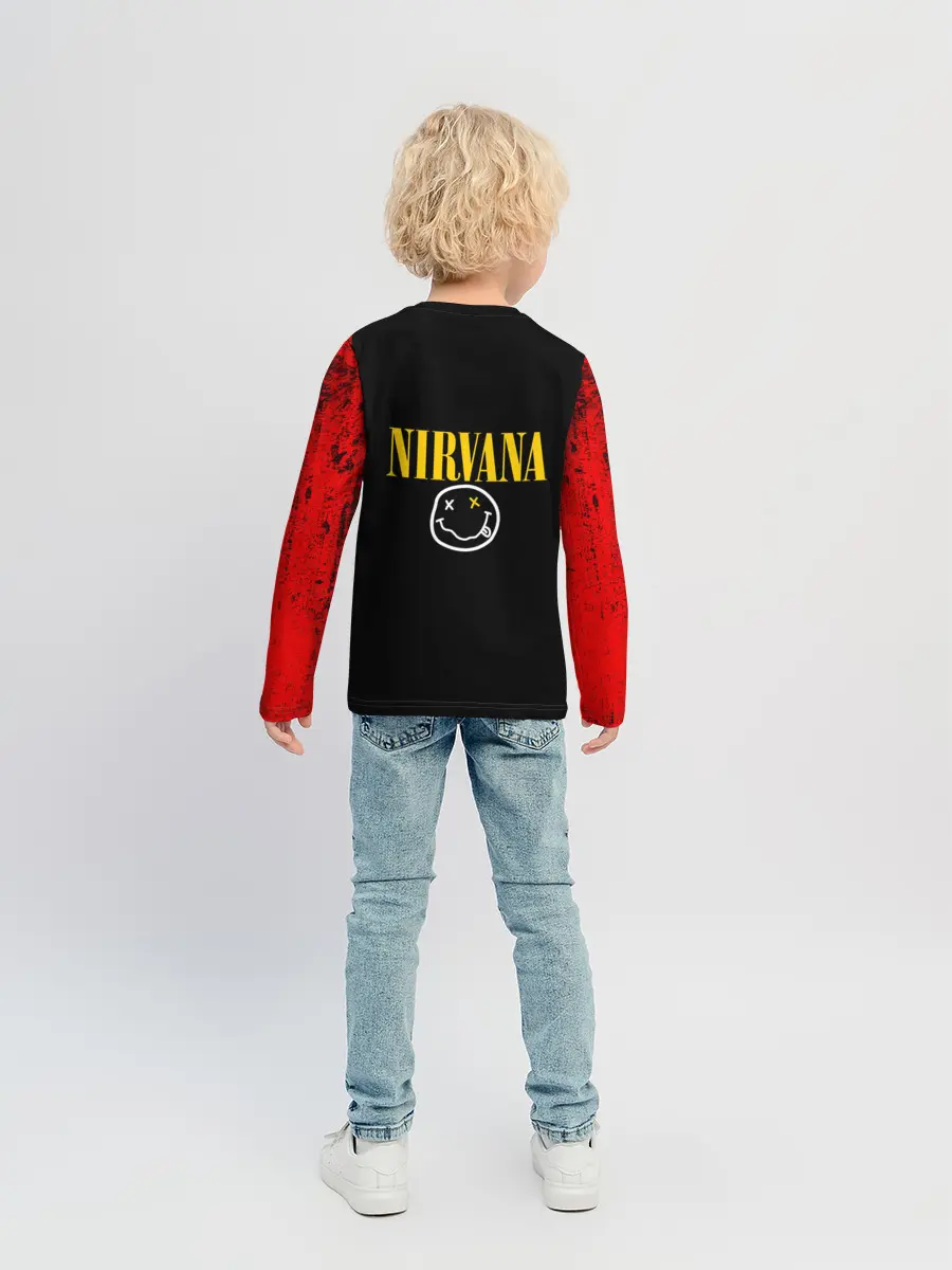 Детский лонгслив / КУРТ КОБЕЙН | НИРВАНА | ЛОГО