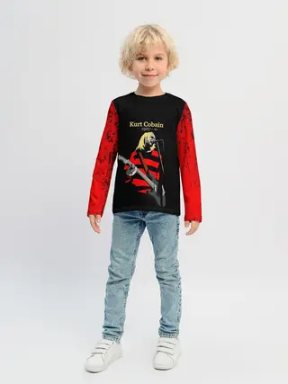 Детский лонгслив / КУРТ КОБЕЙН | НИРВАНА | ЛОГО