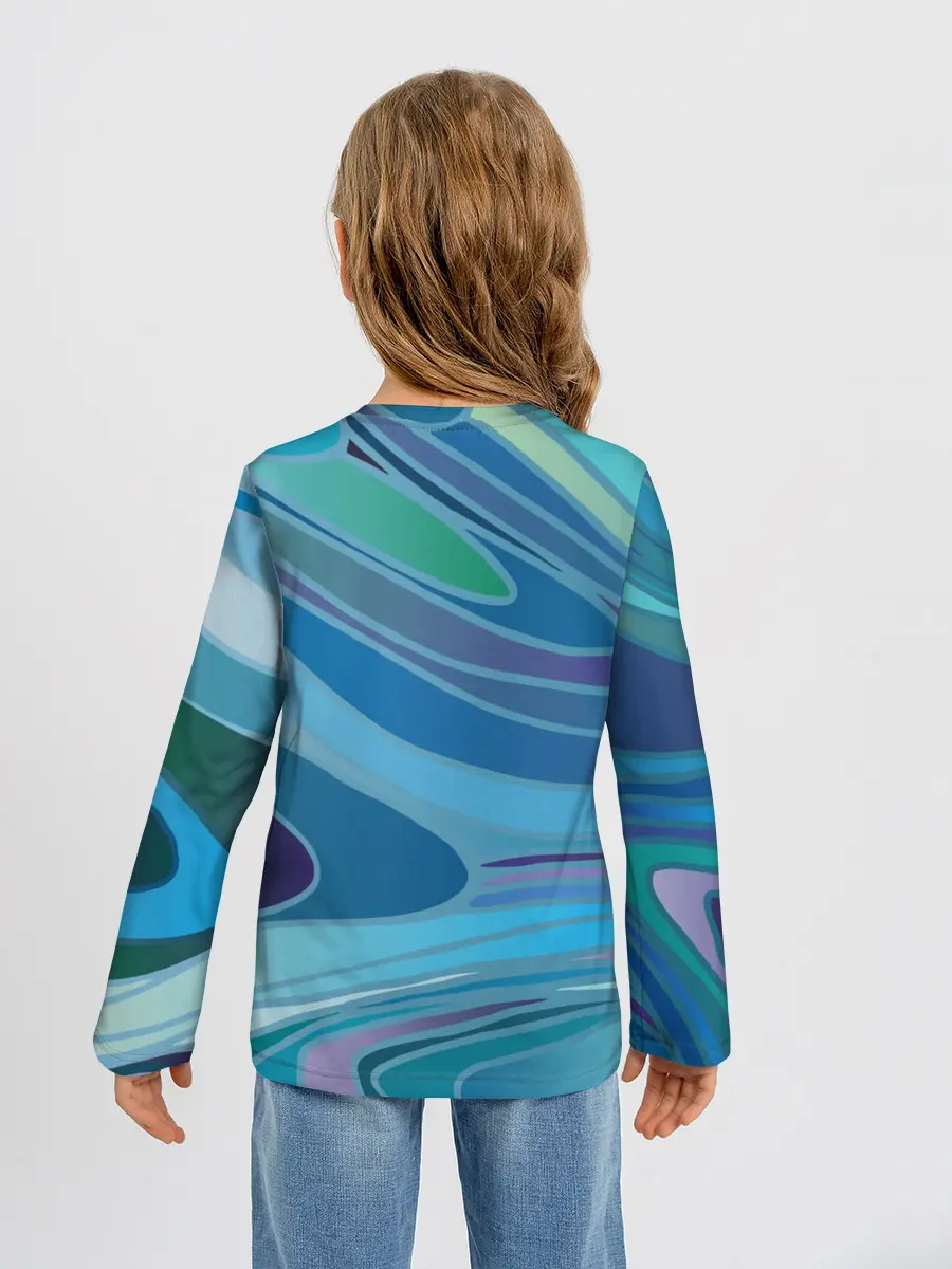 Детский лонгслив / Морская волна