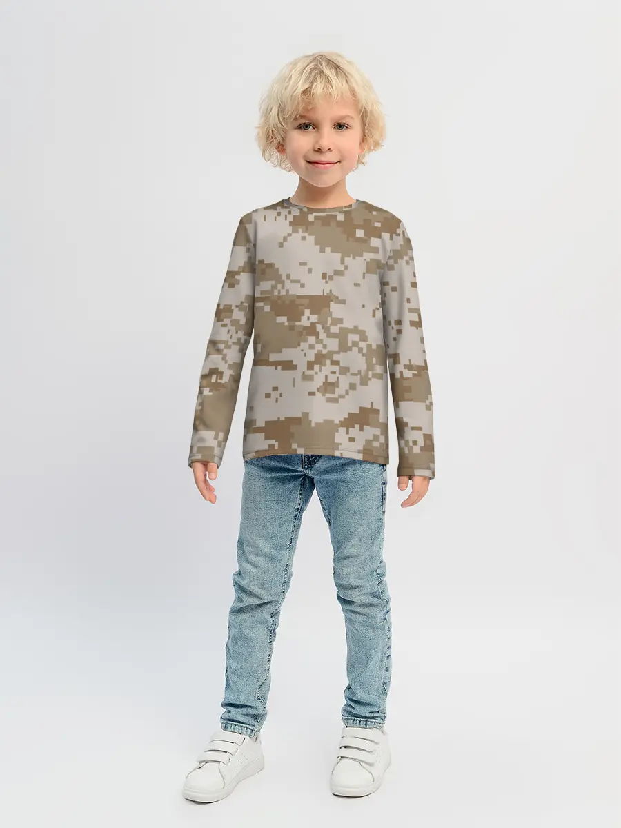 Детский лонгслив / Камуфляжный пиксель