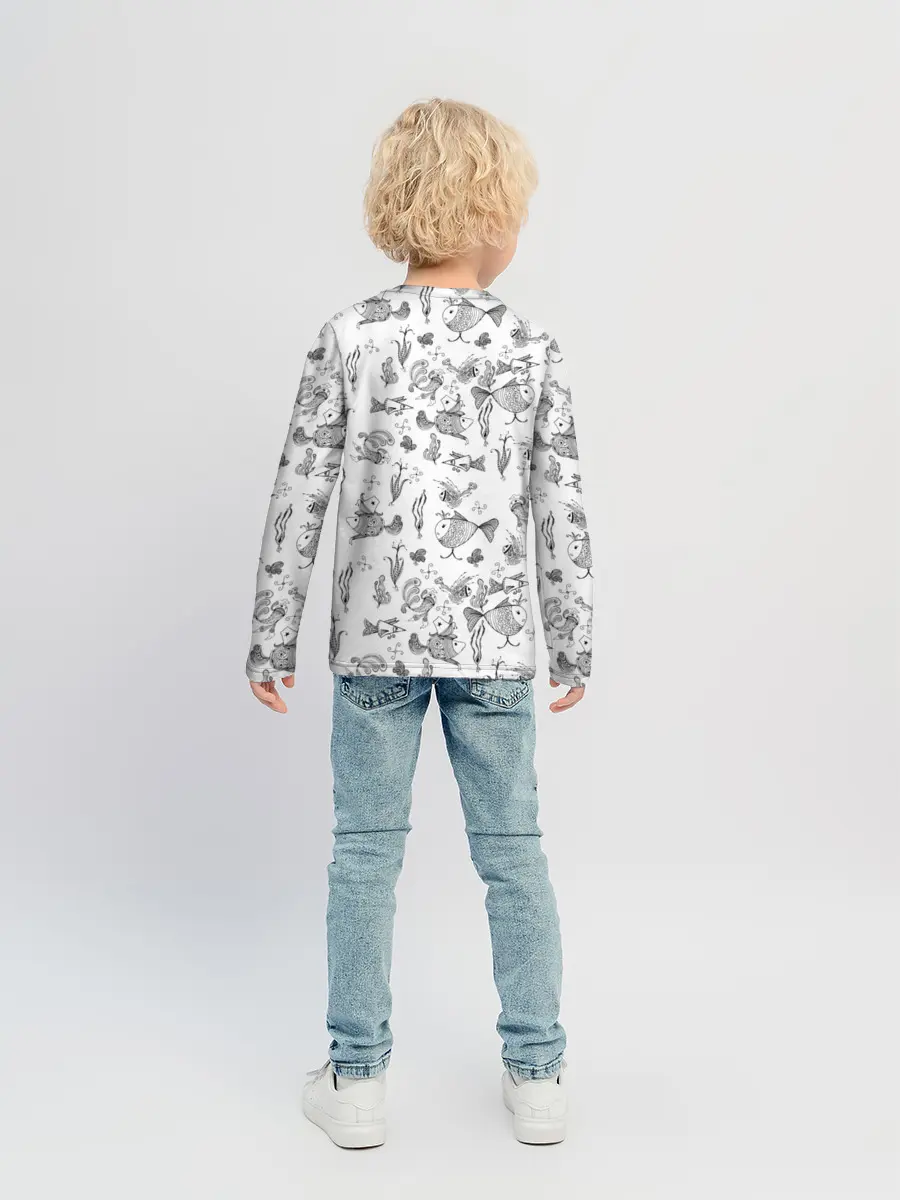 Детский лонгслив / Рисованные сказочные рыбки