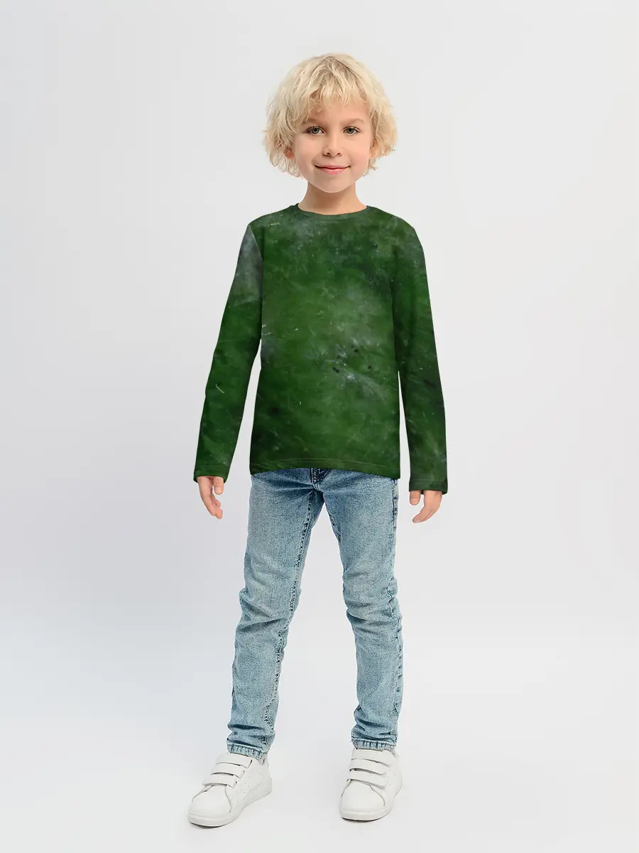 Детский лонгслив / Точки На нефритовом Фоне