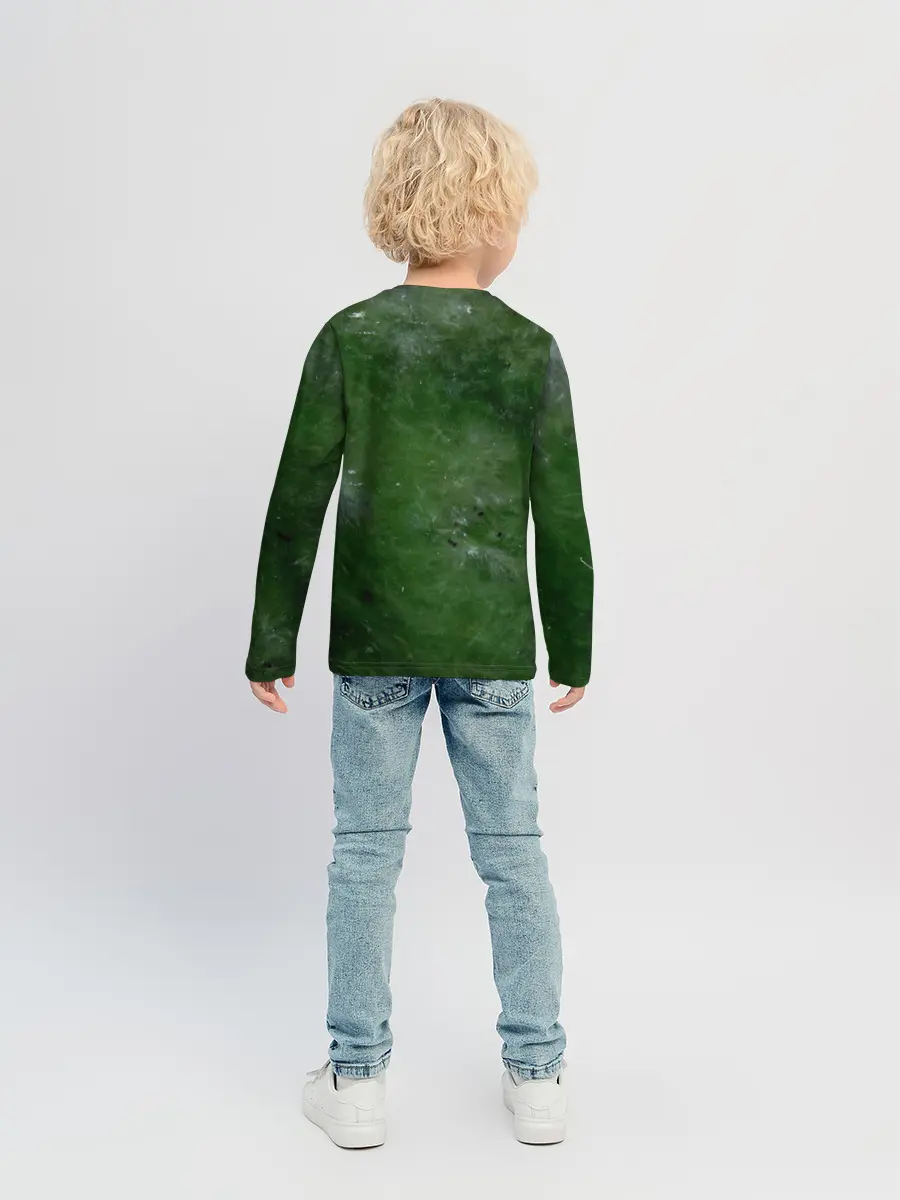 Детский лонгслив / Точки На нефритовом Фоне