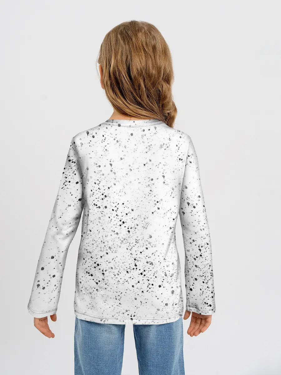 Детский лонгслив / Панда Любовь Сердце Брызги