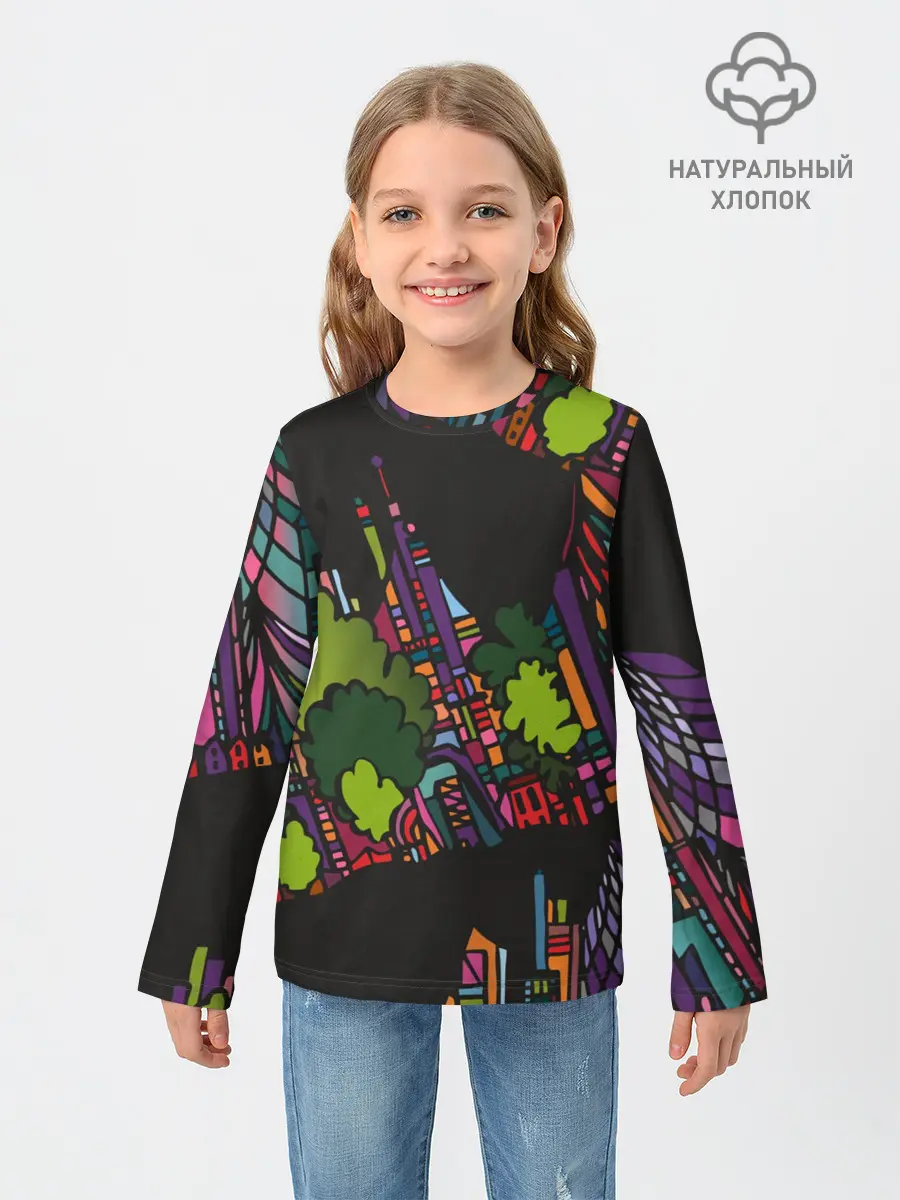 Детский лонгслив / Ночные огни