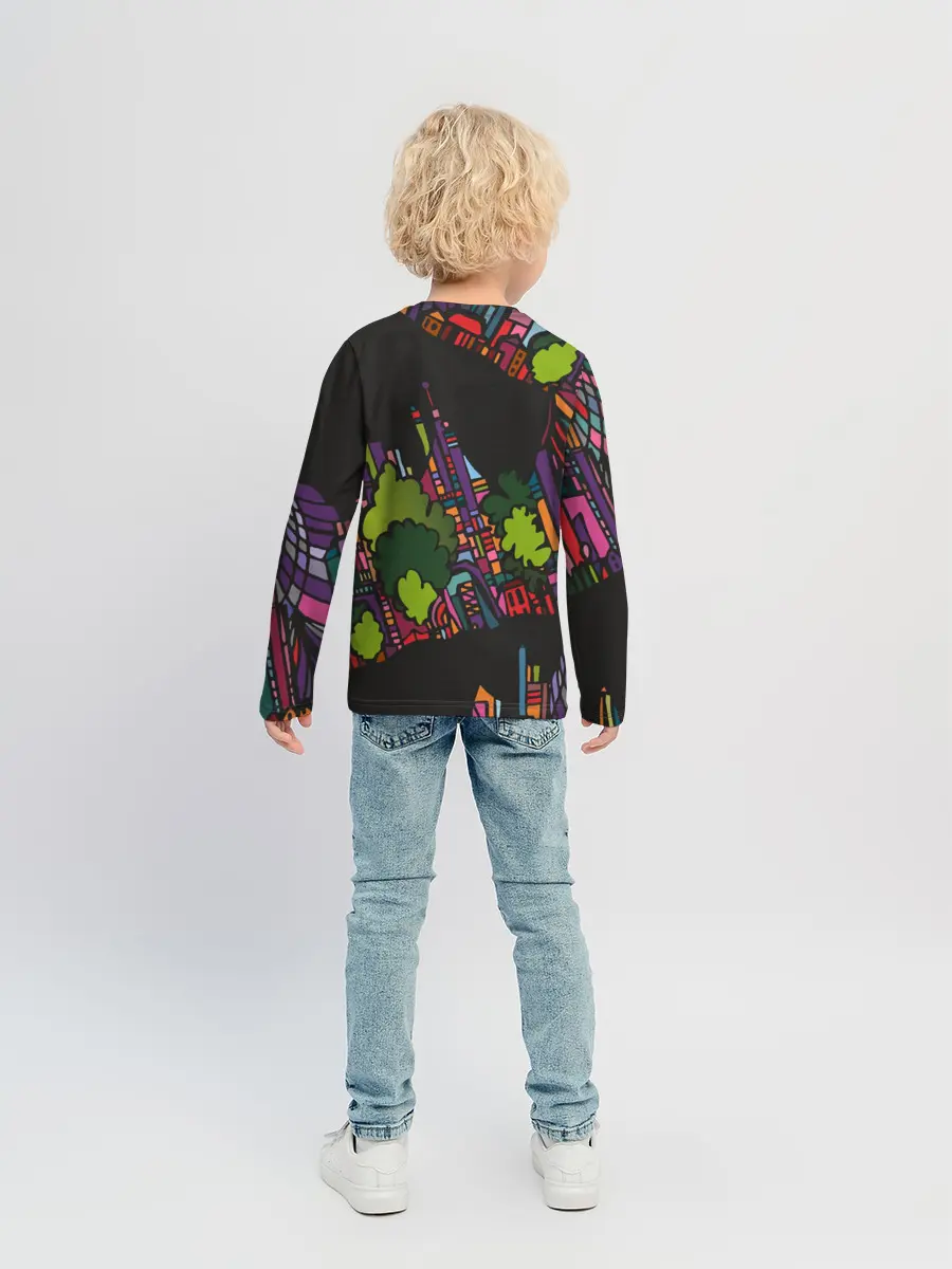 Детский лонгслив / Ночные огни