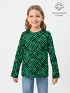 Детский лонгслив / Абстрактный зелено-черный узор