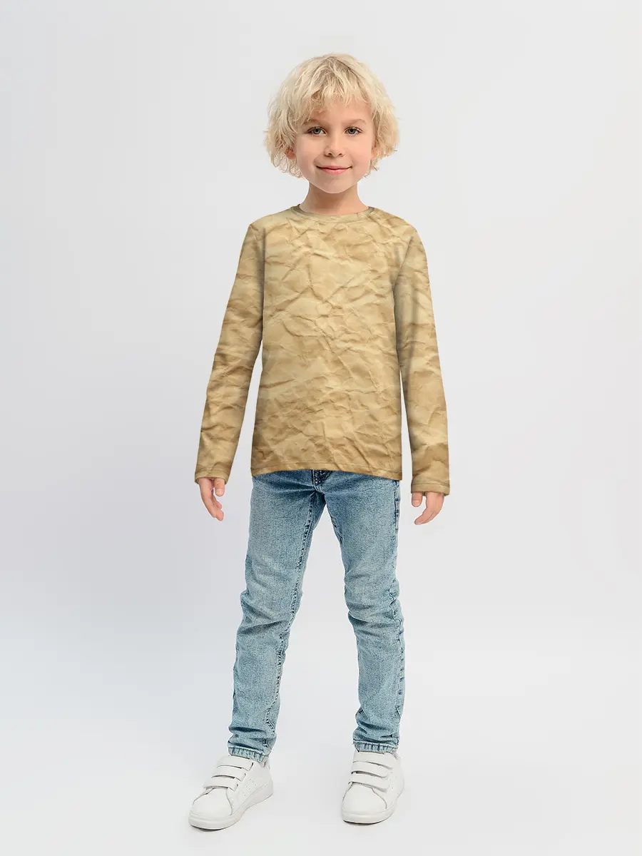 Детский лонгслив / БУМАЖНАЯ ТЕКСТУРА