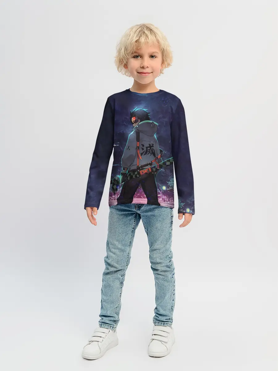 Детский лонгслив / Танджиро в ночном городе